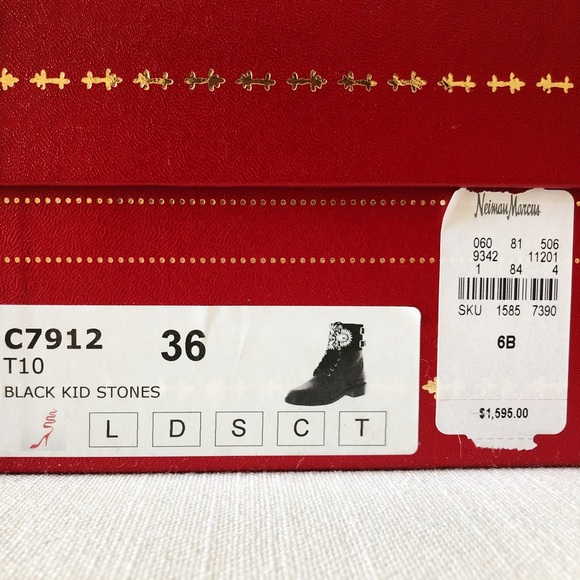 Rene Caovilla Embellished Lace Up Combat Boot - Picture 8 of 10